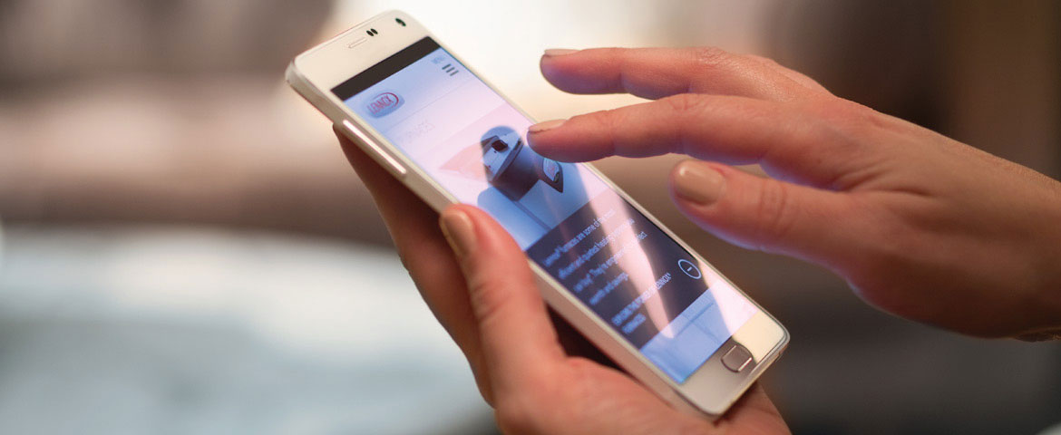 Person holding a smartphone