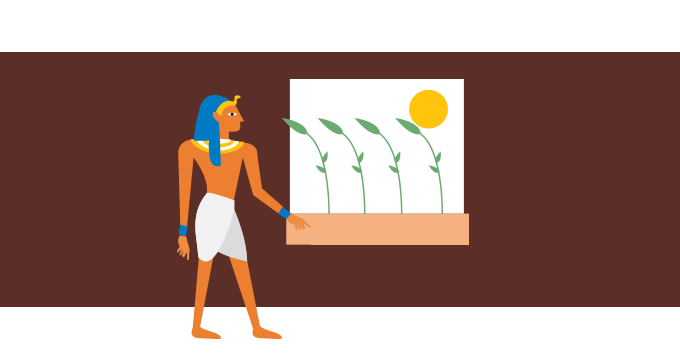 Cartoon of ancient Egyptian person