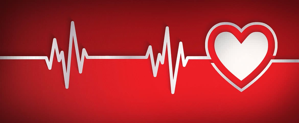 Heart graphic with waves