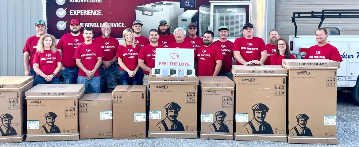 Lennox technicians installed a heating or cooling system for a family in need